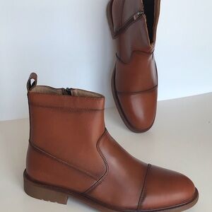 Arkbird Chelsea Boots Zip Closure Men's size 10 Ankle Mid High Top Whiskey Brown